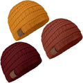3-Pack Baby Beanies for Boys, Girls - Stretchy Knit Baby Hats, Cute Newborn & Toddler Winter Hat, Soft & Warm Infant Beanie 6-36 Months (Terracotta, M)
