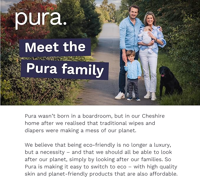 Pura Size 7 Eco-Friendly Diapers (33+lbs) Totally Chlorine Free (TCF) Hypoallergenic, Soft Organic Cotton Comfort, Sustainable, up to 12 Hours Leak Protection, Allergy UK,1 Pack of 17 Diapers