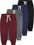 4 Pack Toddler Boys Sweatpants Cotton Baby Kids Joggers Toddler Boys Girls Sweatpants with Pocket Drawstring