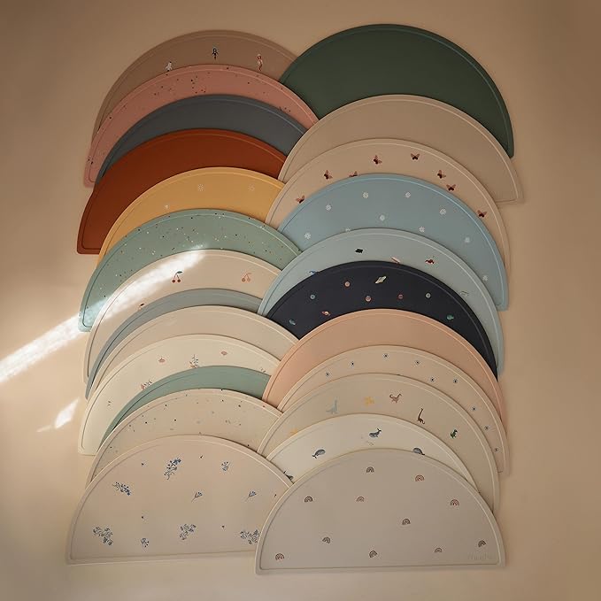 mushie Silicone Placemat for Kids | BPA-Free Non-Slip Design (Clay)