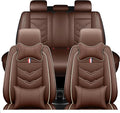 Leather Car Seat Covers Fit for LR Range Rover 2022-2025, 5 Seater Waterproof and Wear-Resistant Seat Cover Interior Accessories(Full Set with Pillow,Coffee)