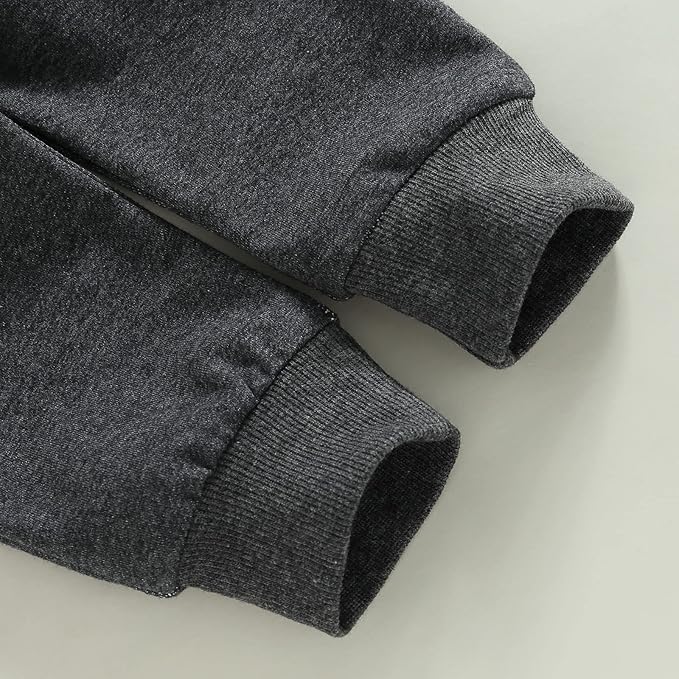 Toddler Baby Boy Clothes Solid Color Long Sleeve Crewneck Sweatshirt Top Casual Pants Set 2Pcs Fall Winter Outfits