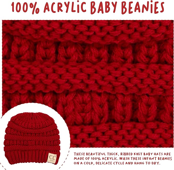 Funky Junque Baby Winter Hat – Cute Newborn Hats, Cozy Warm Infant Beanie, Soft Knit Stocking Stuffer for Babies 0–12 Months