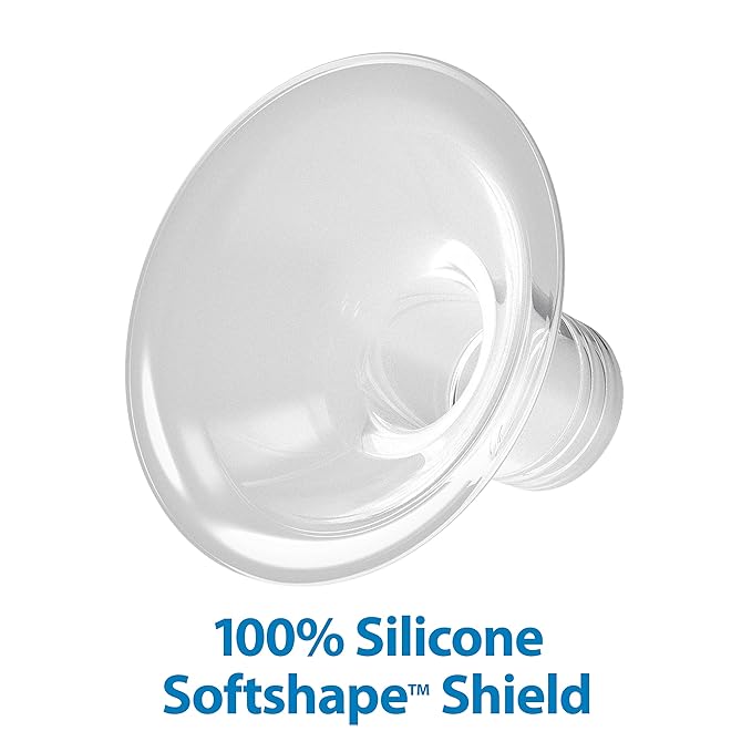 Dr. Brown's Manual Breast Pump with SoftShape 100% Silicone Shield (B,25mm flange) & Anti-Colic Options+ Wide-Neck Baby Bottle 5 oz/150 mL,with Level 1 Slow Flow Nipple