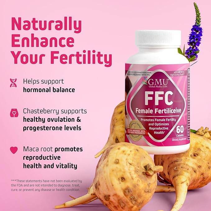 FFC Female Fertiliceive -Clinically Tested Hormonal Support Formula |65% Pregnancy Rate in 3 Months |4,000+ Real-World & 500+ Doctor-Verified Pregnancies |Supports Ovulation & Egg Health | Halal