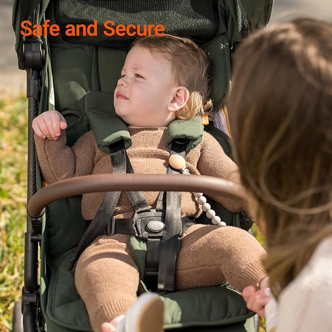 MAMAZING Lightweight Baby Travel Stroller with Carbon Fiber Frame, Compact & Airplane-Friendly, One-Handed Folding Design, 11.6 lbs, Perfect for Toddlers, Organizer & Cushion Included, Green