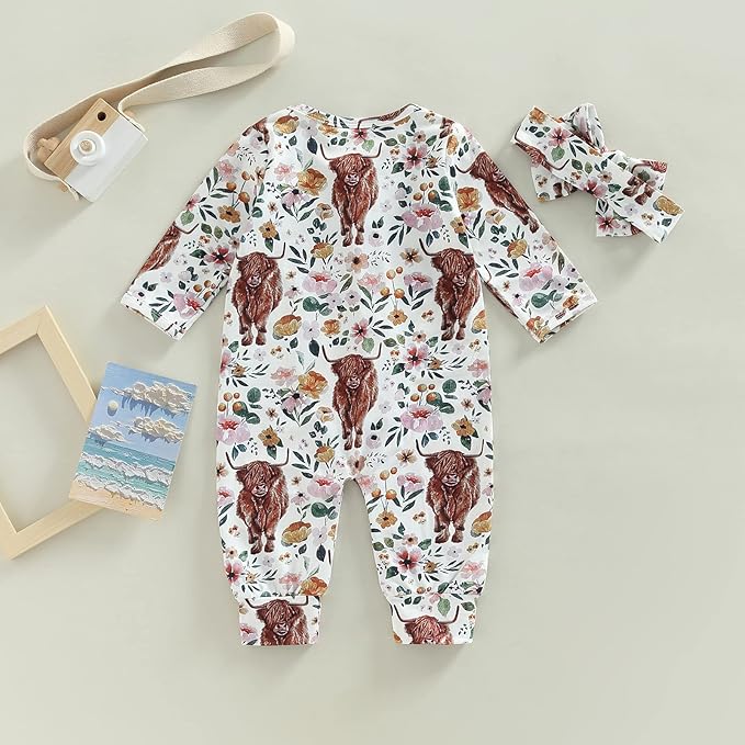 CIYCUIT Baby Girls Cactus Footies Newborn Zip Up Onesie Romper