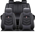 Leather Car Seat Covers Fit for LR Range Rover Sport 2023-2025, 5 Seater Waterproof and Wear-Resistant Seat Cover Interior Accessories(Full Set with Pillow,Black)