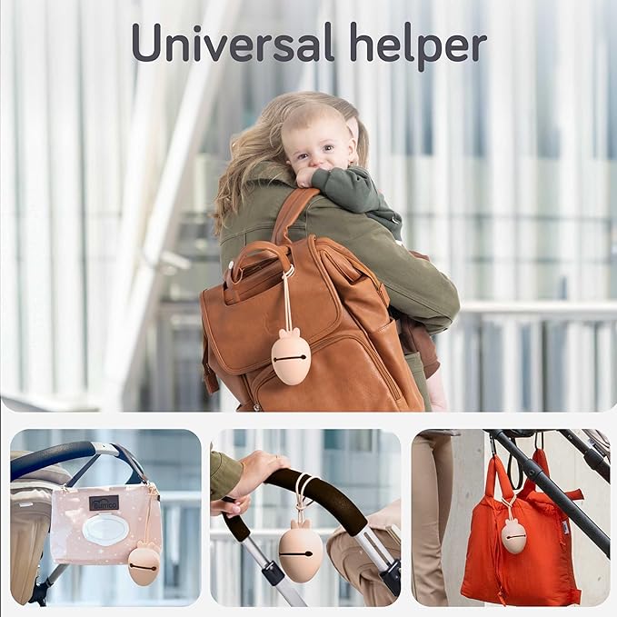 Baby Uma Silicone Pacifier Holder Case - BPA-Free, Dishwasher-Safe & Universal Pacifier Case for Diaper Bag, Fits 2 Pacis