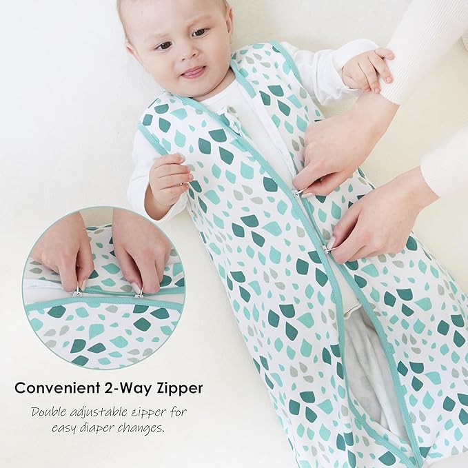 Cute Castle Baby Sleep Sack 18-24 Months - Lightweight 100% Cotton 2-Way Zipper TOG 0.5 Infant Wearable Blanket, Newborn Essentials Toddler Sleep Clothes (3 Pack Green)