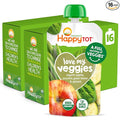 Happy Tot Organics Stage 4 Baby Food Pouches,Gluten Free, Vegan Snack, Love My Veggies, Fruit & Veggies Puree, Apples, Zucchini, Green Beans & Spinach 4.22 oz Pouch (Pack of 16)