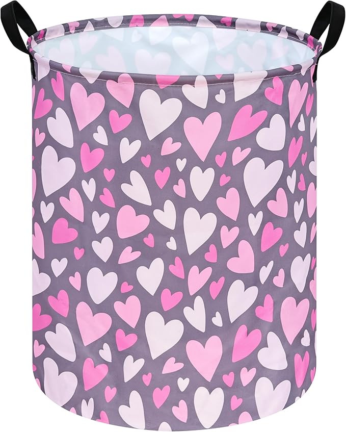 Round Laundry Hamper Storage Basket Laundry Organizer Hamper Storage Bins Clothes and Toys Box Nursery Hamper Gift Basket For Kids with Handles