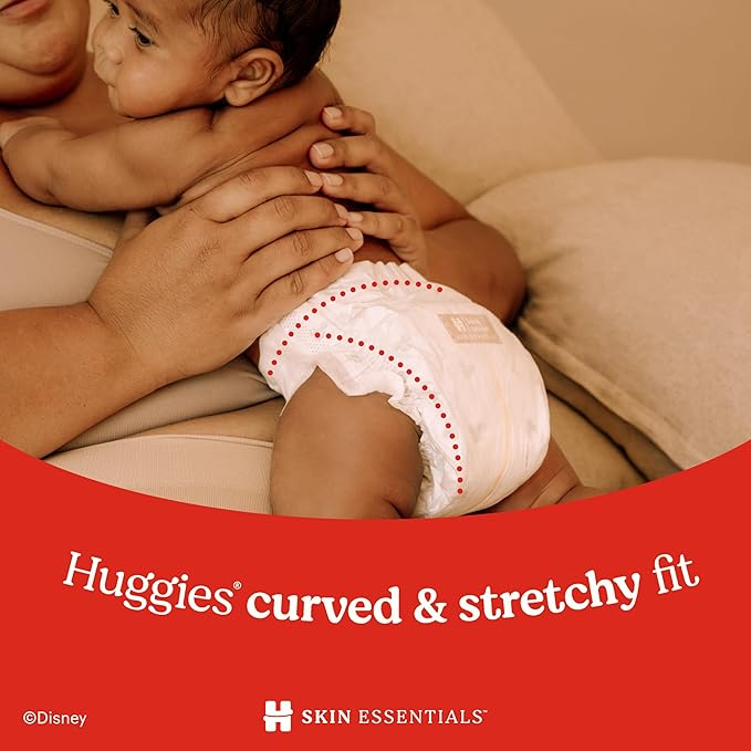 Huggies Size Newborn Diapers, Skin Essentials Baby Diapers, Size Newborn (6-9 lbs), 168 Count
