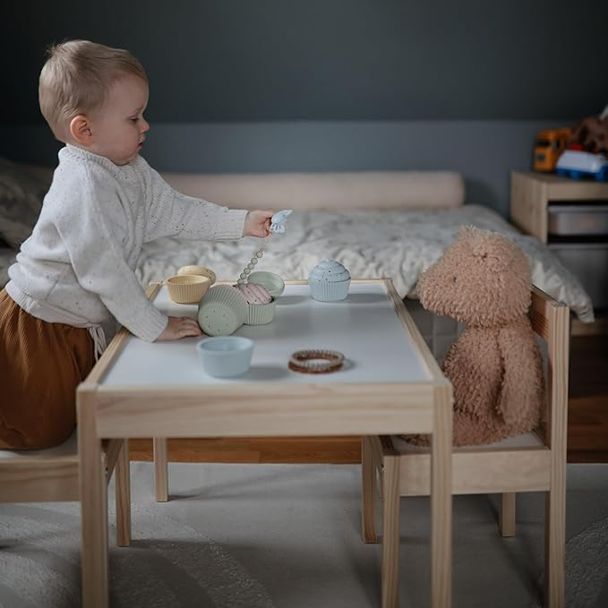 FRIGG Lucky Symmetrical SilkySoft Silicone Baby Pacifier | Made in Denmark | BPA-Free (Great Gray/Silver Gray, 6-18 Months)