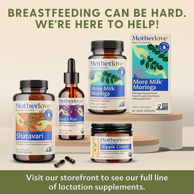Motherlove More Milk Plus (180 Liquid caps) Fenugreek-Based Lactation Supplement to Support Breast Milk Supply—Non-GMO, Organic Herbs, Vegan, Kosher