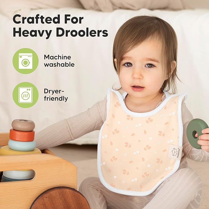 8-Pack Baby Bibs for Boys, Girls - Pullover Bibs for Drooling Teething Baby Girl & Boy Toddler, Newborn, Soft & Absorbent, Cute Colors, Large Torso Coverage Keep Infant Clean & Dry (Prism)