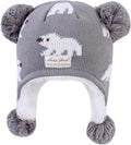 LANGZHEN Toddler Kids Infant Winter Hat,Earflap Knit Warm Cap Fleece Lined Beanie for Baby Boys Girls
