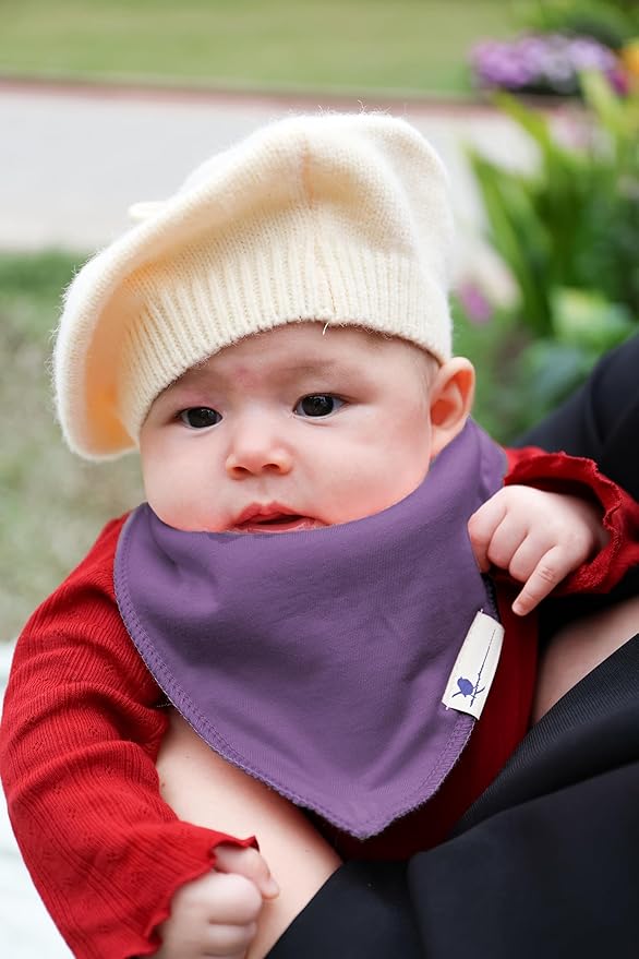 Blue Wren Magnetic Bandana Drool Bibs 5-pack - Magnetic Closure Baby Bibs - Safe, Easy, Chic Teething Bib