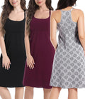 SUIEK 3-Pack Maternity Nursing Nightgown Cotton Breastfeeding Dress Pregnancy Tank Tops Sleepwear