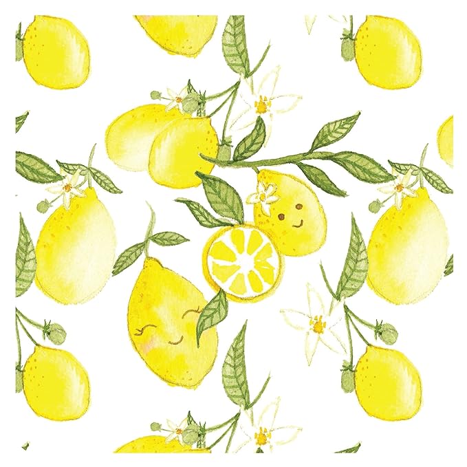 BapronBaby Fresh Lemon Bapron - No Neck Tie Safer Bib for Baby & Toddler - Soft Waterproof Stain Resistant - Machine Washable - Sz Baby/Toddler 6m-3T