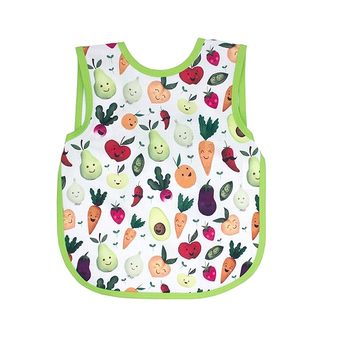 BapronBaby Market Fresh Bapron - No Neck Tie Safer Bib for Baby & Toddler - Soft Waterproof Stain Resistant - Machine Washable - Sz Baby/Toddler 6m-3T
