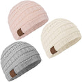 3-Pack Baby Beanies for Boys, Girls - Stretchy Knit Baby Hats, Cute Newborn & Toddler Winter Hat, Soft & Warm Infant Beanie 6-36 Months (Sweet Pea, M)