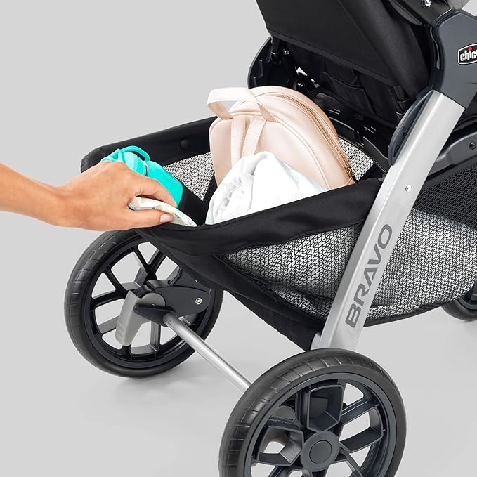 Chicco Bravo 3-in-1 Trio Travel System, Bravo Quick-Fold Stroller with KeyFit 30 Infant Car Seat and Base, Car Seat and Stroller Combo | Calla/Grey