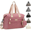 Pritent Diaper Tote, Baby Bags with Pacifier Case, Shoulder Straps, Stroller Clips, Waterproof Mommy Bag - Medium, Pink