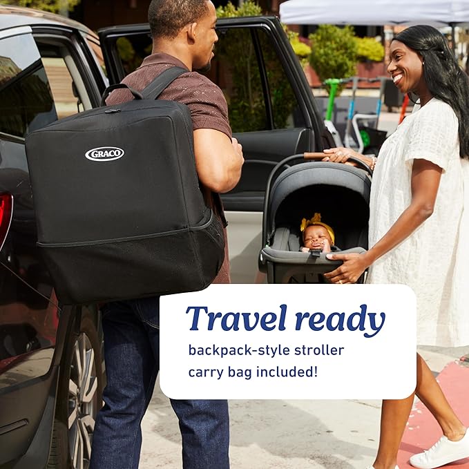 Graco Gomax Next Gen Travel System, Car Seat Stroller Combo, Rear Facing Infant Car Seat, Compact Stroller for Travel