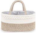 Maliton Baby Diaper Caddy Organizer, X-Large Cotton Rope, Rustic Style, Portable, 3 Compartments, A-Brown