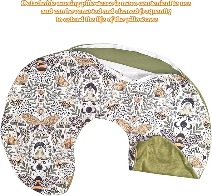 Winmany Baby Nursing Pillow Cover Newborn Removable Breastfeeding Pillowcover Cute Pattern Girls Boys Nursing Pillowcase for Breast and Bottole Feeding