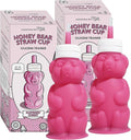 Legendairy Milk Honey Bear Straw Cup Silicone for Babies (Pink), 8 oz. Dishwasher Safe Baby Straw Cup, Food Grade Silicone, Honeybear Sippy Cup for Ages 4+ Months (Pack of 2)