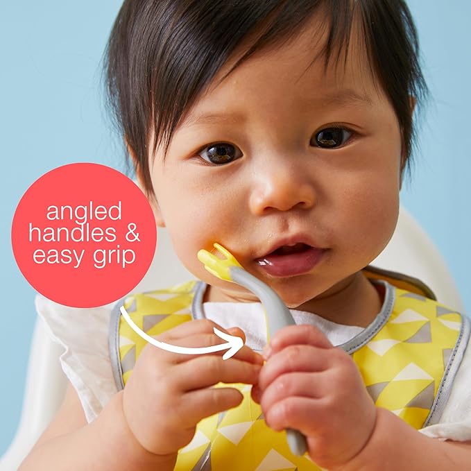 b.box Toddler Cutlery Set: Patented FLORK™ Designed Fork, Spoon & Travel Case, Easy Grip Handles, Dishwasher Safe, BPA Free (Strawberry Shake)