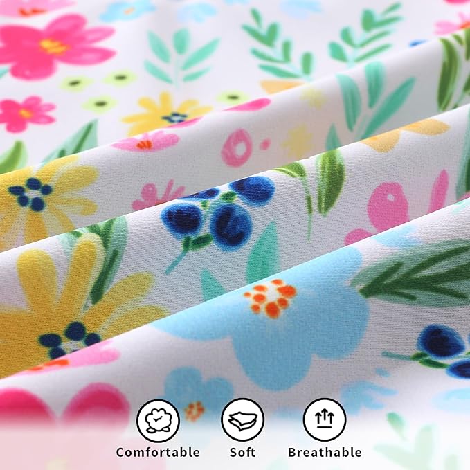 YOUNGER TREE Infant Baby Girls Swimsuit Long Sleeve Swimsuits One Piece Swimsuit Solid Color Bathing Suit with Hat, UPF 50+