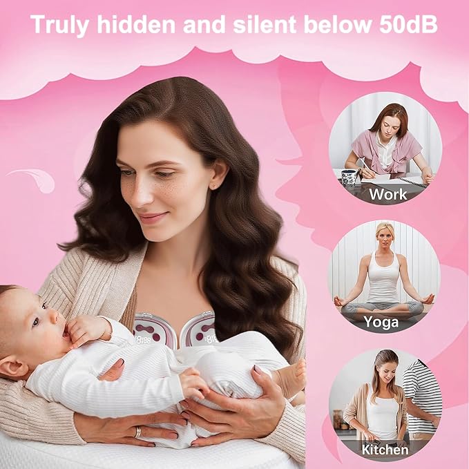 Wearable Breastfeeding Pump & Lactation Massager, FDA Cleared with Hospital-Grade Suction, Hands-Free, Invisible & Quiet, 4 Modes | 15 Levels, BPA-Free PA12, 2-Pack