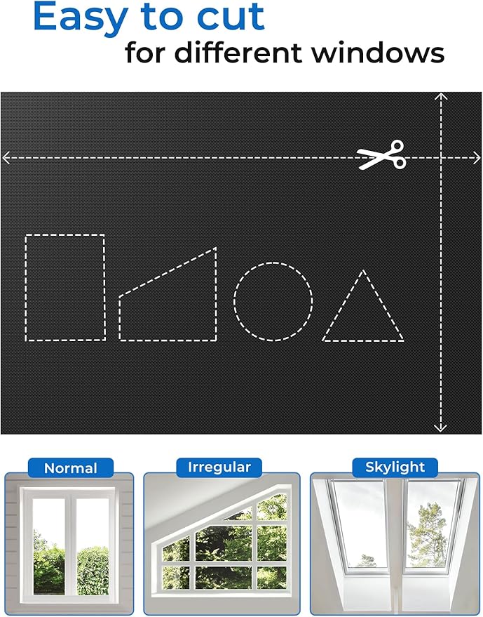 Sumobaby Blackout Curtains for Bedroom Portable 32"x40",No Drill Blackout Shades with Upgraded Hook&Loop Tapes,100% Black Out Window Cover,Thermal Insulated Blinds for Bedroom,Nursery(1 Panel,Black)