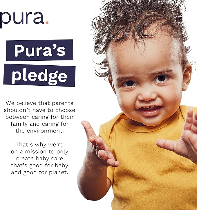 Pura Size 7 Eco-Friendly Diapers (33+lbs) Hypoallergenic, TCF, Soft Organic Cotton, Sustainable, up to 12 Hours Leak Protection, Allergy UK, Recyclable Paper Packaging, 6 Packs of 17 (102 Diapers)