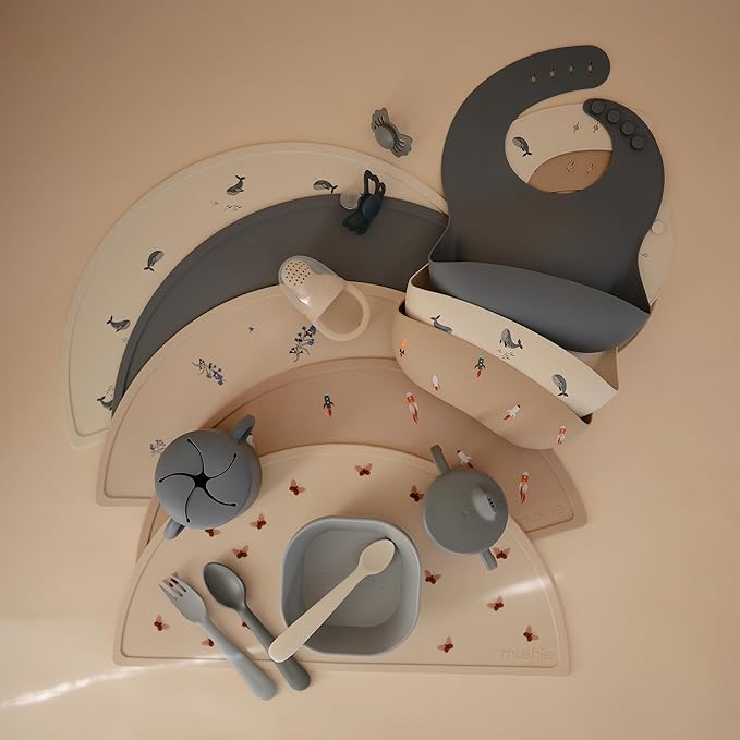 mushie Silicone Placemat for Kids | BPA-Free Non-Slip Design (Tradewinds)