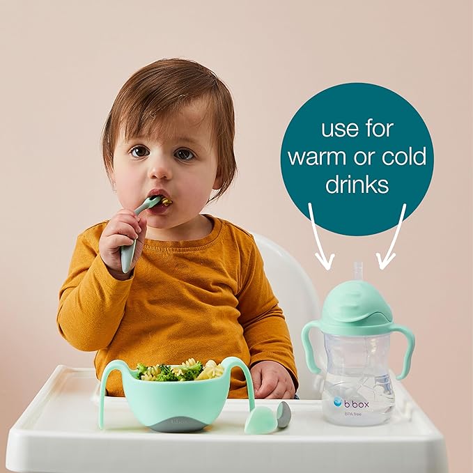 b.box Sippy Cup with Weighted Straw. Drink from any Angle, Leak Proof, Spill Proof, Easy Grip. BPA Free, Dishwasher Safe. For Babies 6m+ to Toddlers (Pineapple, 8oz)