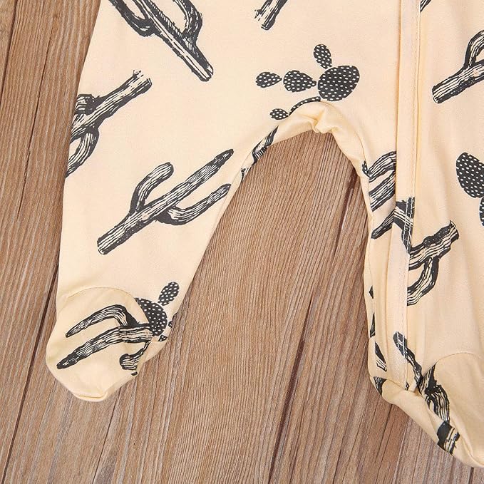 CIYCUIT Baby Girls Cactus Footies Newborn Zip Up Onesie Romper