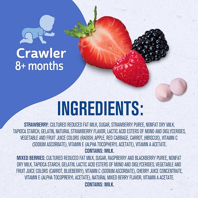 Gerber Stage 3 Baby Food, Strawberry and Mixed Berries Melts, 1 oz. Pouch (Pack of 4)
