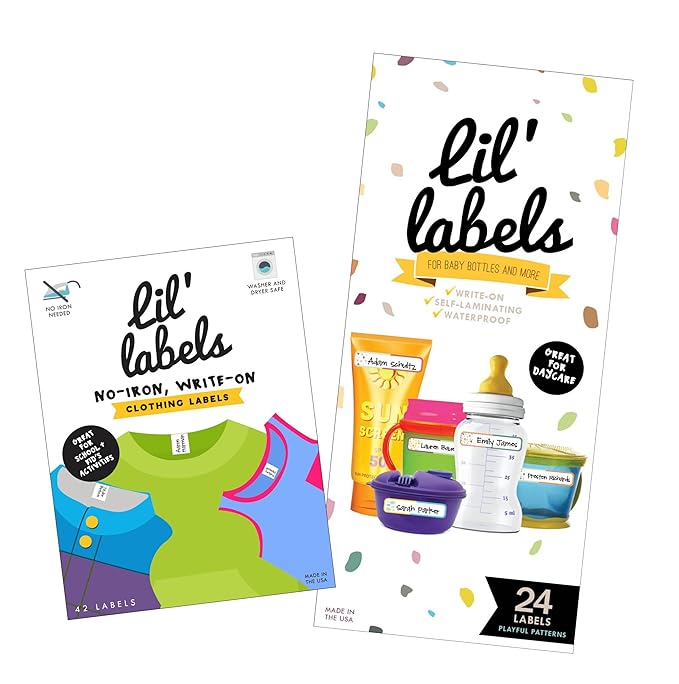 Daycare Value Pack - Write On Name Labels, Waterproof, Playful Patterns, Bright White.
