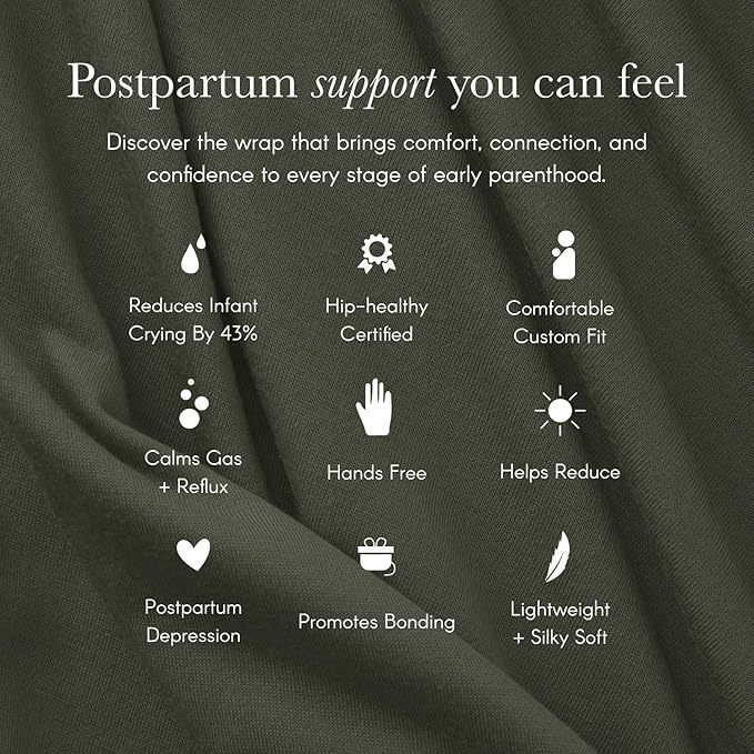 Solly Baby Wrap, Buttery-Soft Baby Carrier Newborn to Toddler 8-25 Lbs., Lightweight & Hands-Free Infant Wrap, Breathable Carrier, Baby Wearing & Postpartum Essential, New Mom Gift, Charcoal Toile