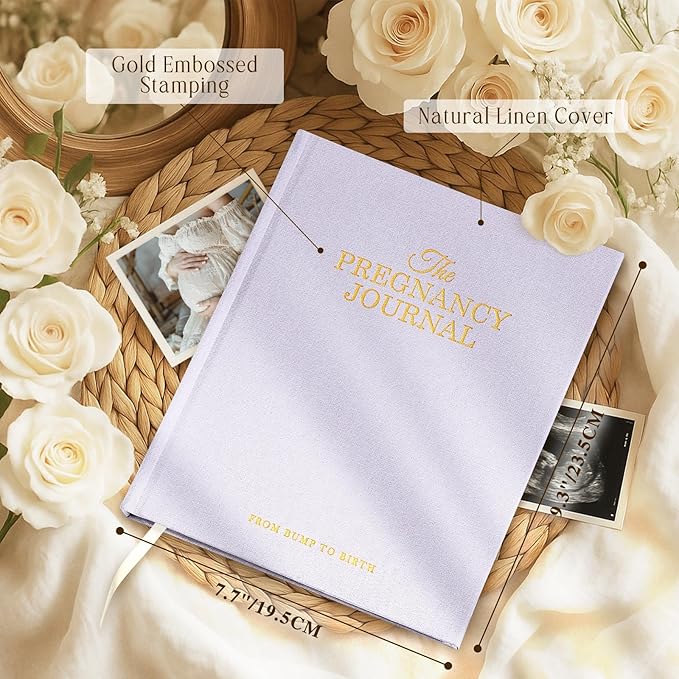 Lanpn My Pregnancy Journal Memory Book for First Time Mom, 156 Page Pregnant Announcement Must Have Planner Scrapbook, Pregnancy Tracking Diary Mom to Be Keepsake Gift for Expecting New Parent Purple