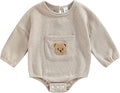 Douhoow Cute Baby Sweatshirt Romper Waffle Knit Baby Clothes Infant Girl Boy Fall Winter Outfits