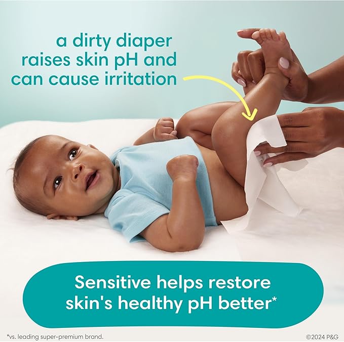 Pampers Baby Diapers and Wipes Starter Kit, Swaddlers Disposable Sizes 1 (198 Count) & 2 (186 Count) with Sensitive Water Based 12X Multi Pack Pop-Top Refill (1008 Count)
