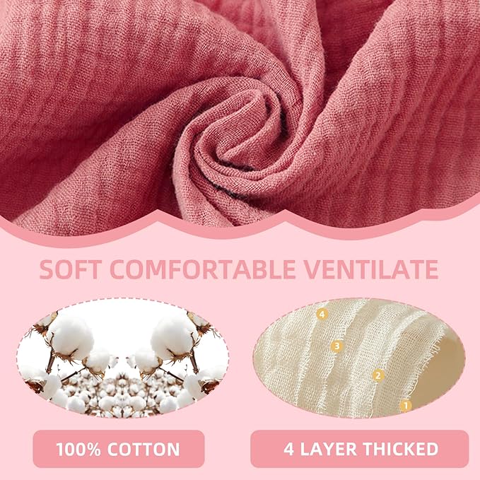 Baby Muslin Bibs, Bandana Drool Bib for Girls, Adjustable 100% Cotton Soft Baby Bibs for Drooling and Teething Organic Solid Colors Lap-Shoulder