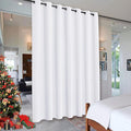 RYB HOME Privacy Curtain for Sliding Glass Door, Light Block Noise Reduce Insulated Curtain Screen Ceiling to Floor for Locker Room Basement Bedroom Closet, 100 inch Wide x 96 inch Long, Pure White