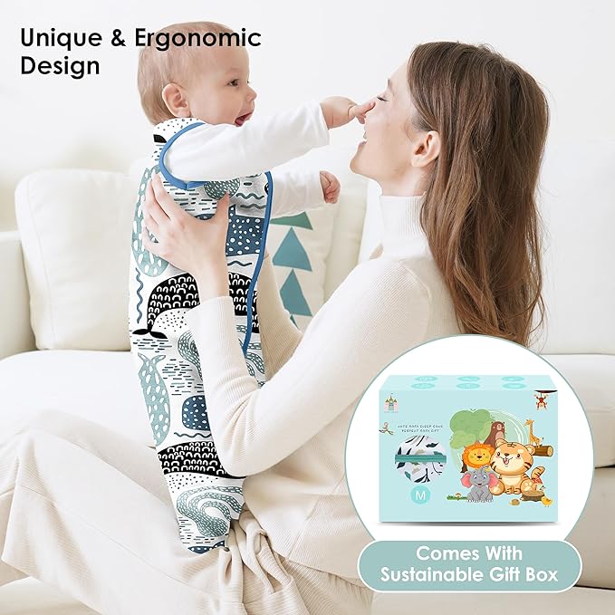 Cute Castle Baby Sleep Sack 6-12 Months - Lightweight 100% Cotton 2-Way Zipper TOG 0.5 Infant Wearable Blanket, Newborn Essentials Toddler Sleep Clothes (3 Pack Blue)