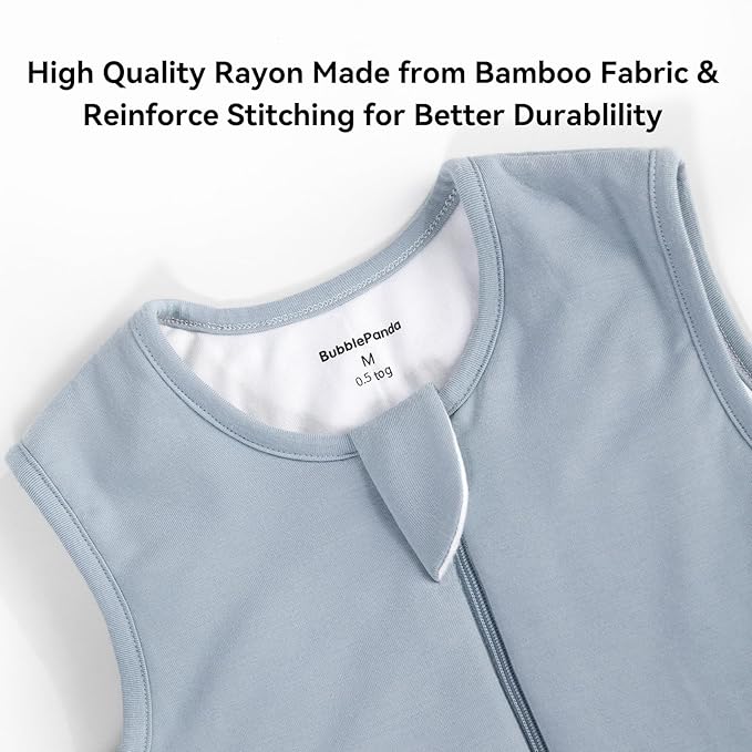 BubblePanda Rayon Made from Bamboo Toddler Sleep Sack with Feet 12-24 Months 0.5 Tog Ultra Soft Toddler Sleeping Sack 1t-2t Baby Sleep Bag Walker Wearable Blanket with Legs 2-Way Zipper Lightweight